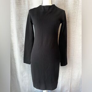 Zara Black Crew Neck Long Sleeve Sweater Mini Dress - Size M (A100)